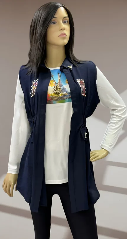 T-Shirt With Sleeve Less Coati Navy-Blue